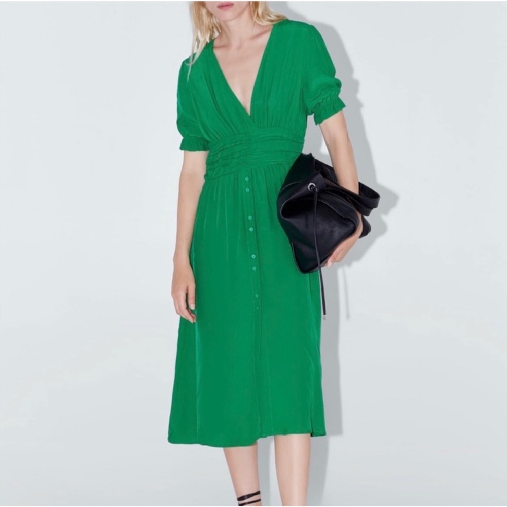 Zara Green Midi Dress